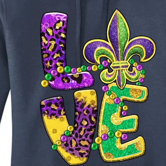 I Love Mardi Gras For Matching Family Fleur De Lis Women's Pullover Hoodie