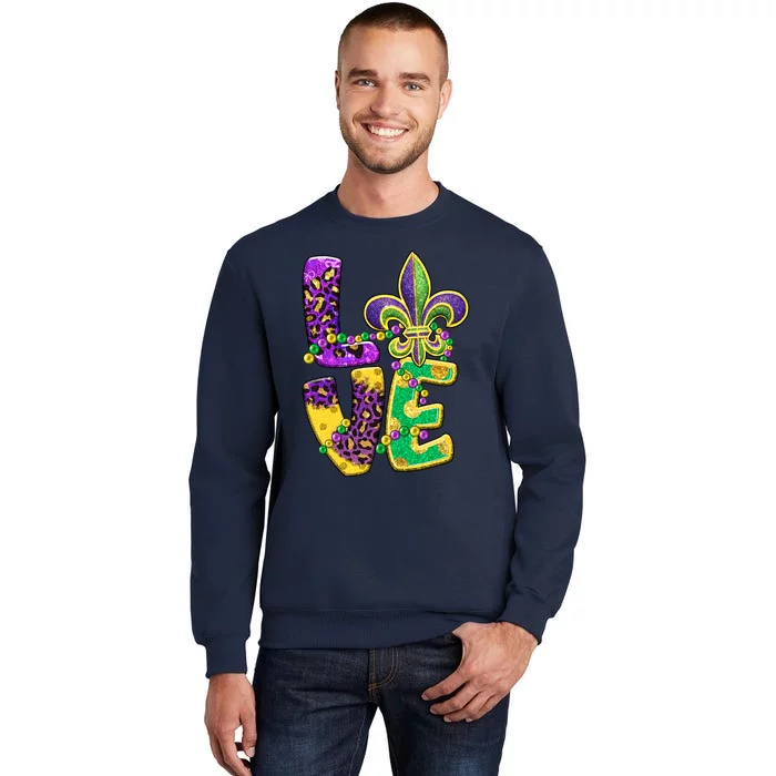 I Love Mardi Gras For Matching Family Fleur De Lis Tall Sweatshirt