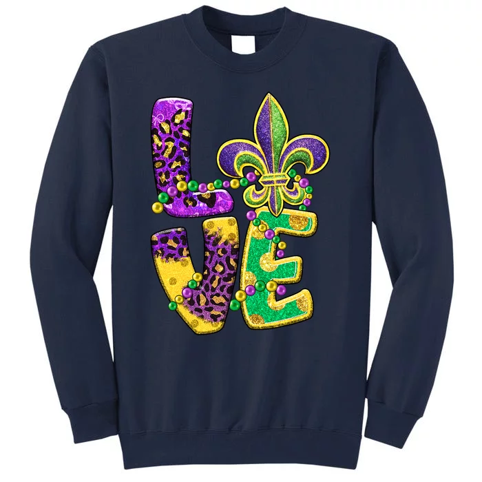 I Love Mardi Gras For Matching Family Fleur De Lis Tall Sweatshirt