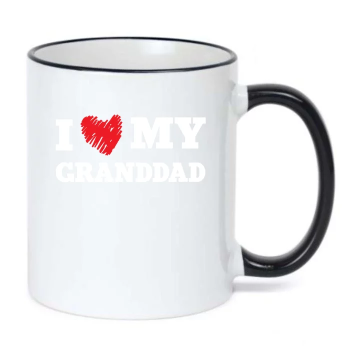 I Love My Granddad Favorite Family Member Valentines Gift Black Color Changing Mug