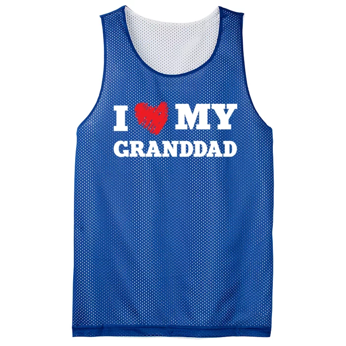 I Love My Granddad Favorite Family Member Valentines Gift Mesh Reversible Basketball Jersey Tank