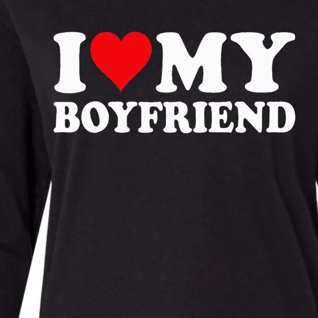 I Love My Boyfriend I Heart My Boyfriend BF Womens Cotton Relaxed Long Sleeve T-Shirt