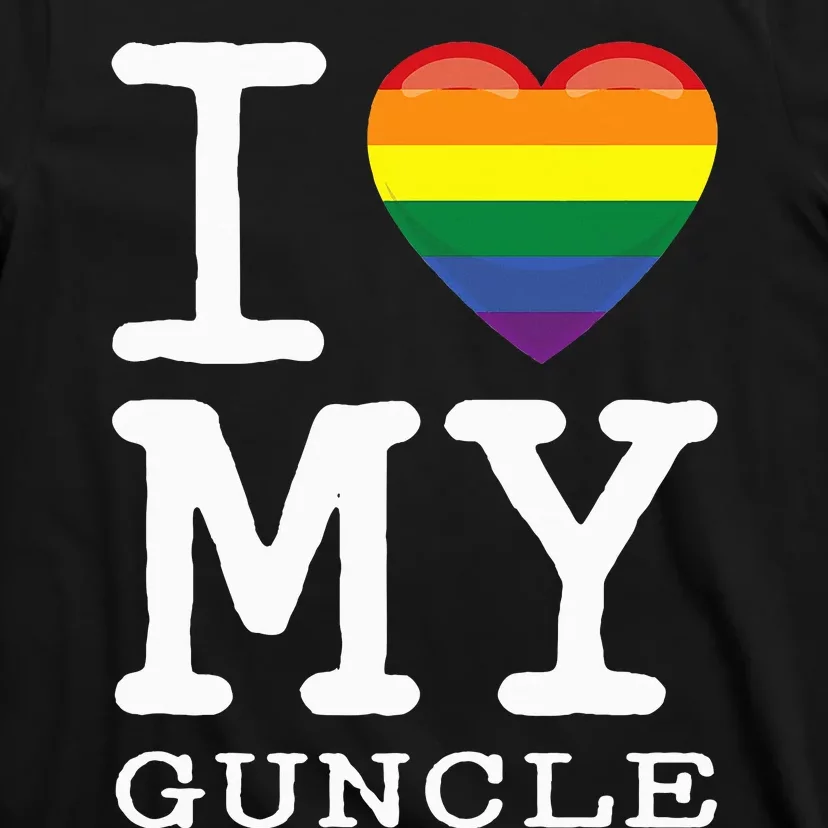 I Love My Guncle Gay Homosexual Rainbow Heart Uncle Nephew T-Shirt