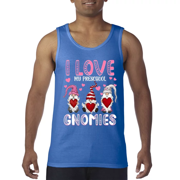 I Love My Preschool Gnomies Teachers Valentines Day Gift Tank Top