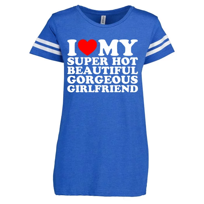 I Love My Super Hot Beautiful Gorgeous Girlfriend Gf Enza Ladies Jersey Football T-Shirt