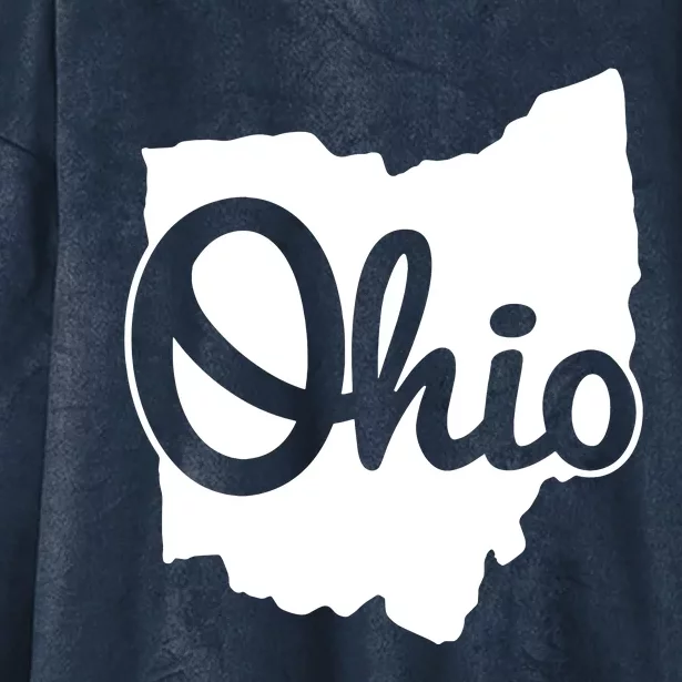 I Love My Ohio Home Script Ohio Buckeye State Hooded Wearable Blanket