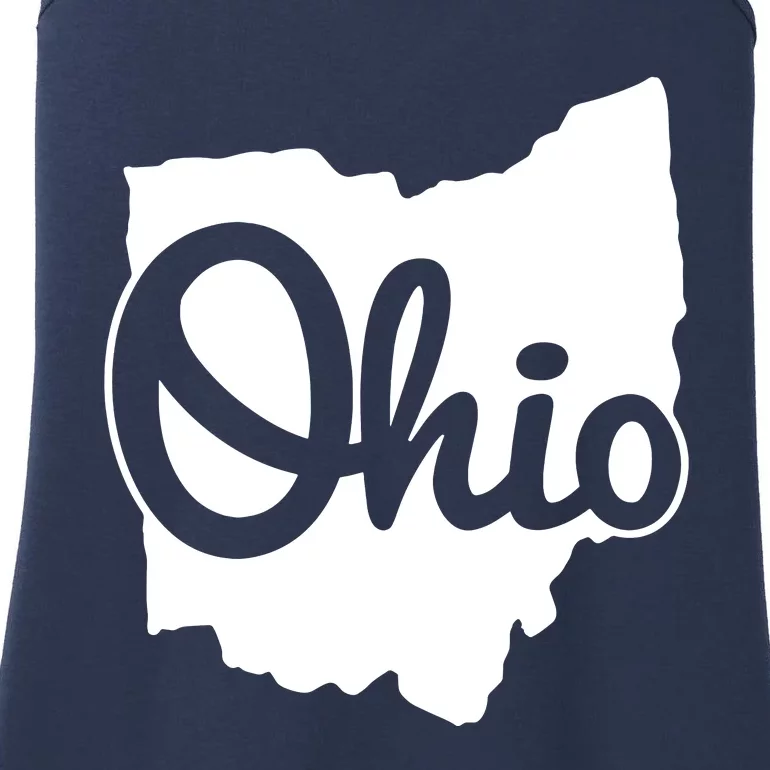 I Love My Ohio Home Script Ohio Buckeye State Ladies Essential Tank