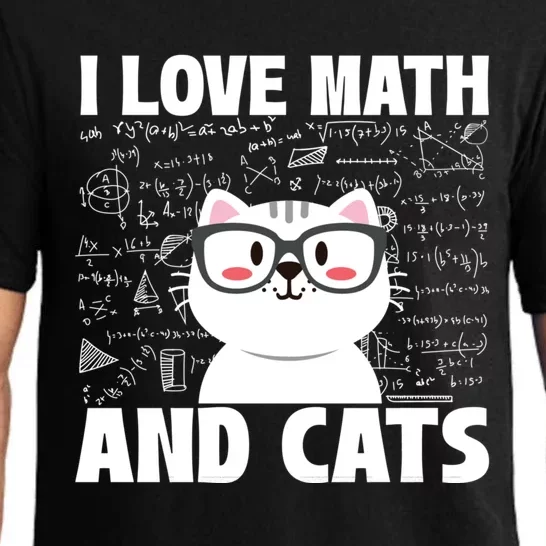 I Love Math And Cats Feline Animal Cat Lover Kitten Kitty Pajama Set