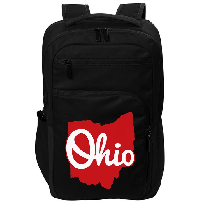 I Love My Ohio Home Script Ohio Impact Tech Backpack