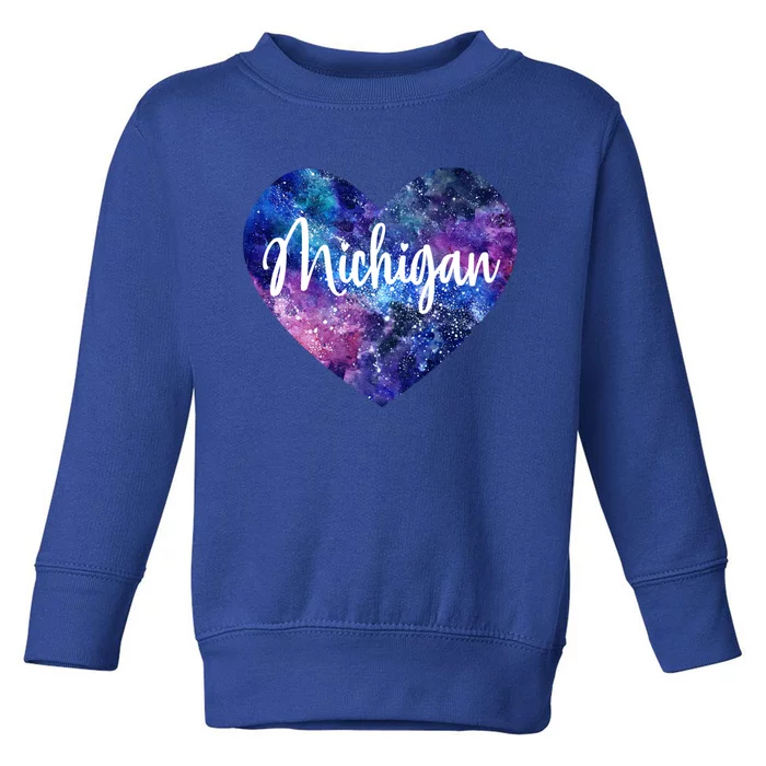 I Love Michigan Usa Great Gift Toddler Sweatshirt