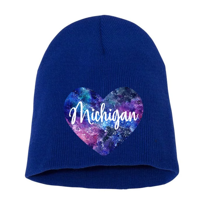 I Love Michigan Usa Great Gift Short Acrylic Beanie