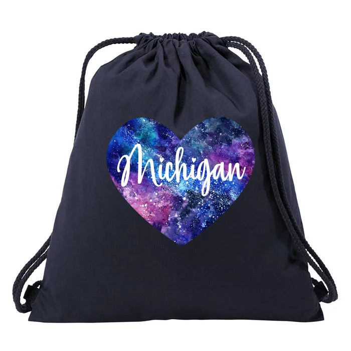 I Love Michigan Usa Great Gift Drawstring Bag