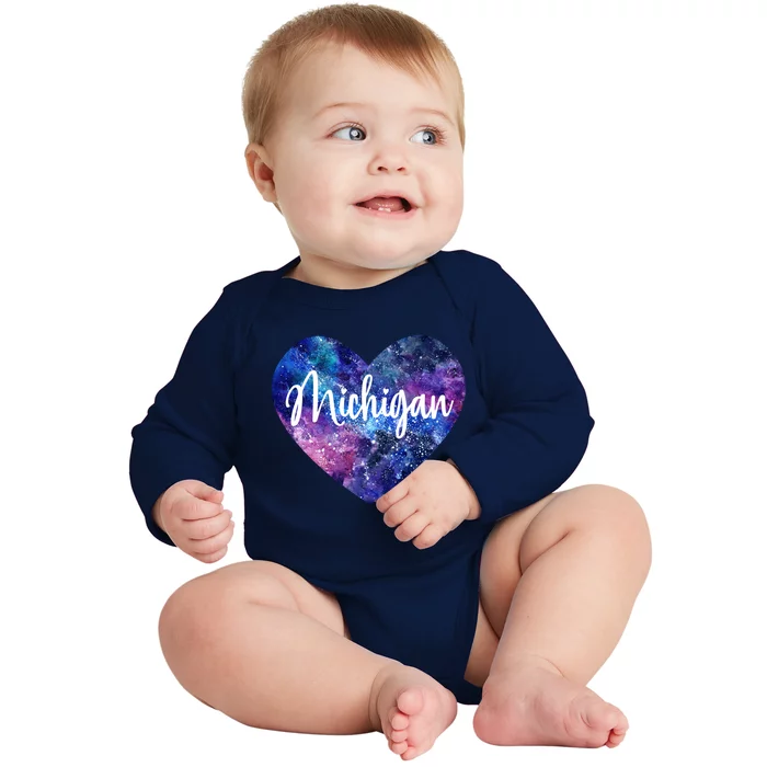 I Love Michigan Usa Great Gift Baby Long Sleeve Bodysuit