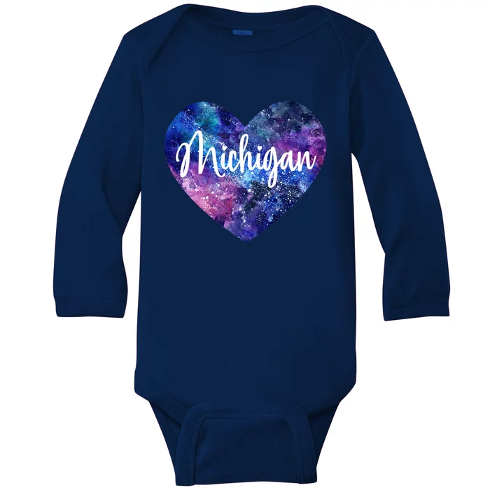 I Love Michigan Usa Great Gift Baby Long Sleeve Bodysuit