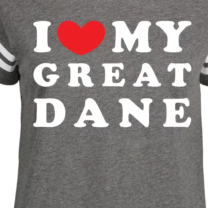 I Love My Great Dane I Heart My Great Dane Enza Ladies Jersey Football T-Shirt