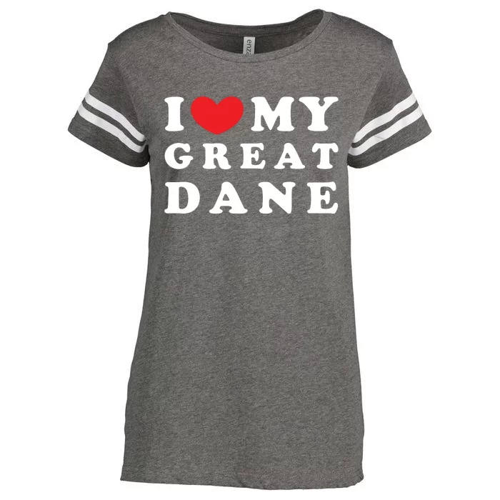 I Love My Great Dane I Heart My Great Dane Enza Ladies Jersey Football T-Shirt