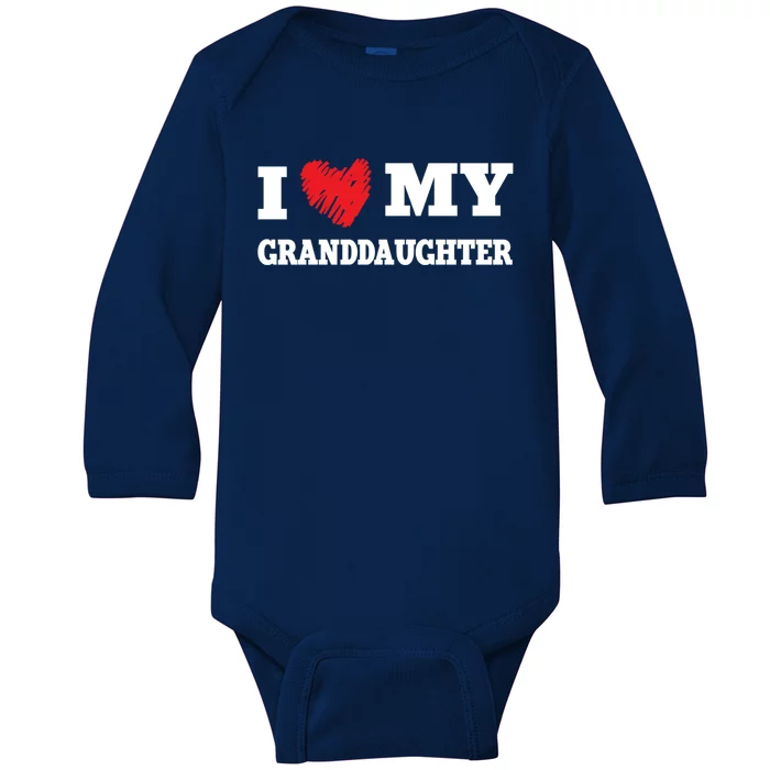 I Love My Granddaughter Favorite Family Member Valentines Meaningful Gift Baby Long Sleeve Bodysuit