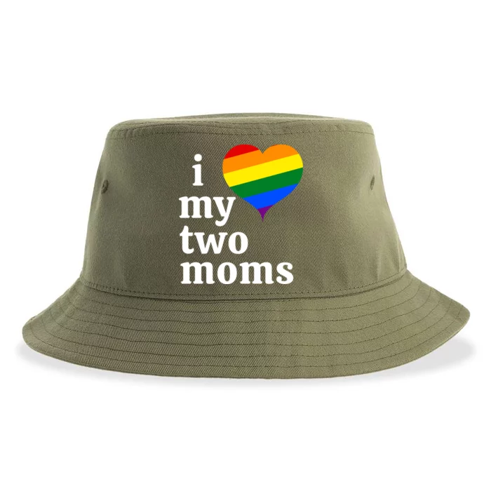 I Love My Two Moms Gift Sustainable Bucket Hat