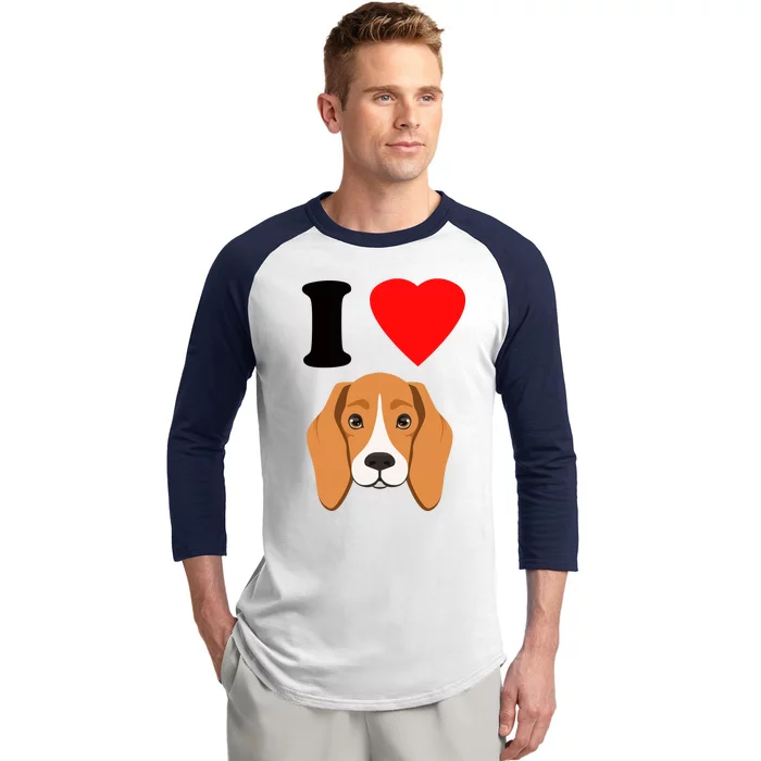 I Love My Beagle Dog Lover Baseball Sleeve Shirt