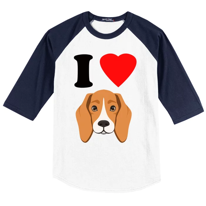 I Love My Beagle Dog Lover Baseball Sleeve Shirt