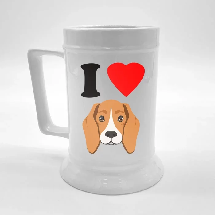 I Love My Beagle Dog Lover Front & Back Beer Stein