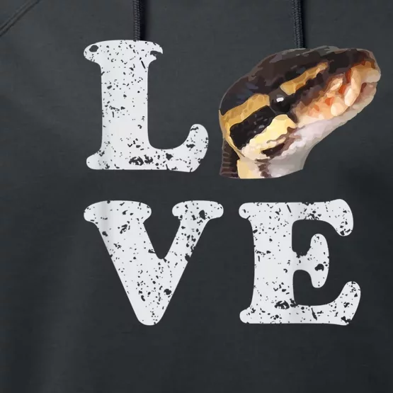 I Love My Ball Python | Pet Snake Lovers Gift Performance Fleece Hoodie