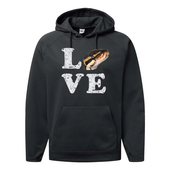 I Love My Ball Python | Pet Snake Lovers Gift Performance Fleece Hoodie