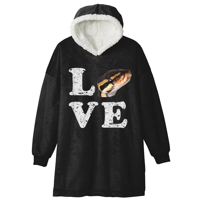 I Love My Ball Python | Pet Snake Lovers Gift Hooded Wearable Blanket