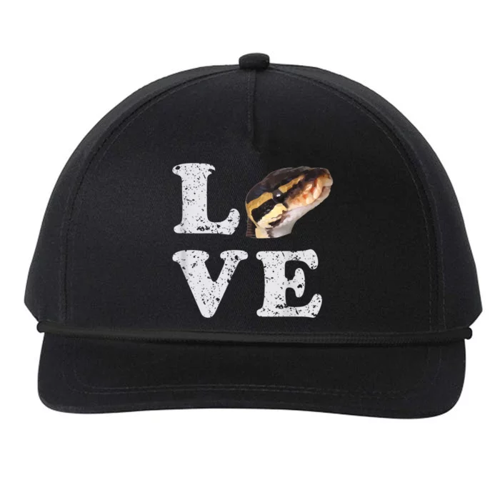 I Love My Ball Python | Pet Snake Lovers Gift Snapback Five-Panel Rope Hat