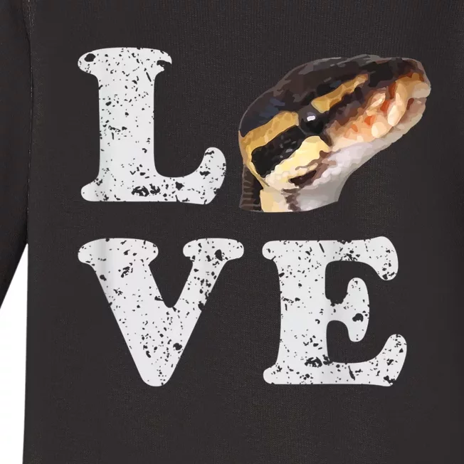 I Love My Ball Python | Pet Snake Lovers Gift Baby Long Sleeve Bodysuit