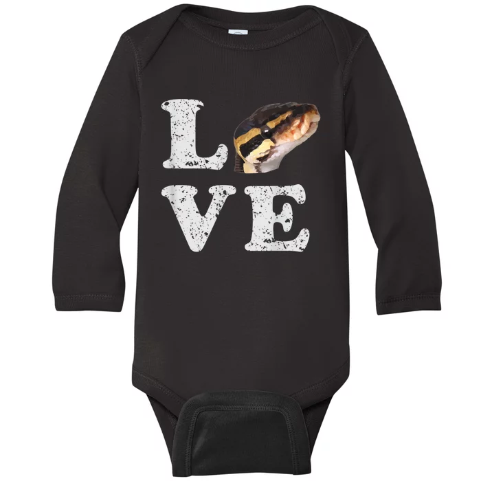 I Love My Ball Python | Pet Snake Lovers Gift Baby Long Sleeve Bodysuit