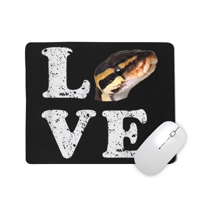 I Love My Ball Python | Pet Snake Lovers Gift Mousepad