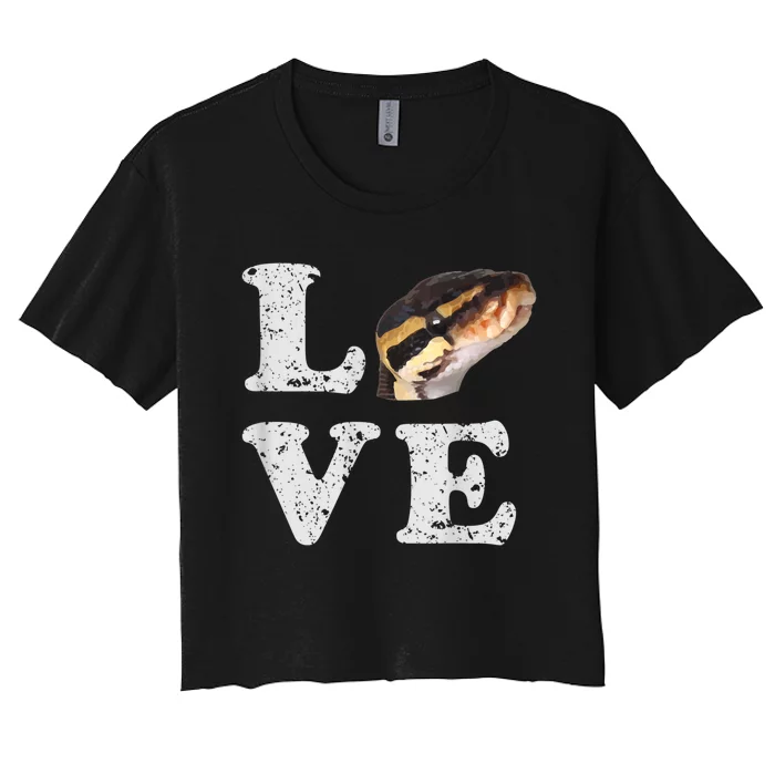 I Love My Ball Python | Pet Snake Lovers Gift Women's Crop Top Tee