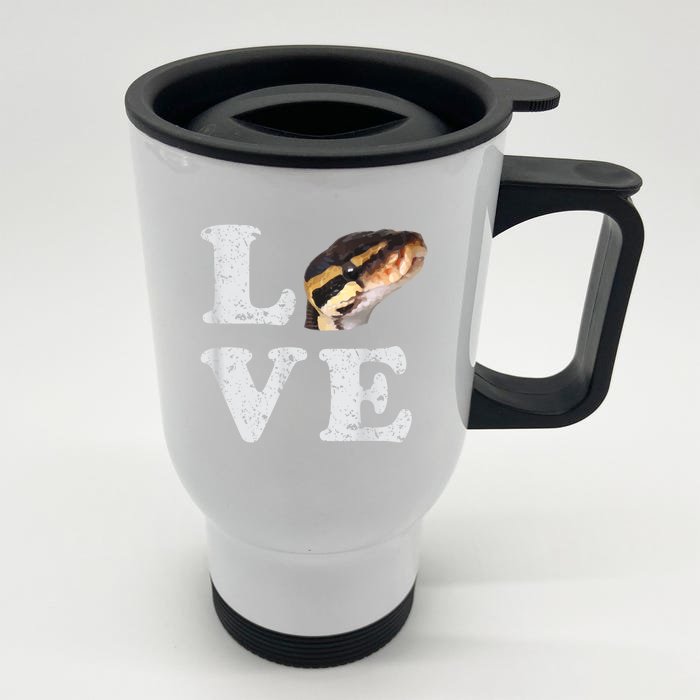 I Love My Ball Python | Pet Snake Lovers Gift Front & Back Stainless Steel Travel Mug