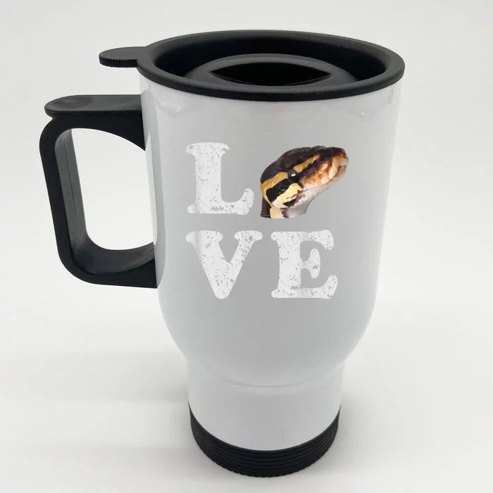 I Love My Ball Python | Pet Snake Lovers Gift Front & Back Stainless Steel Travel Mug