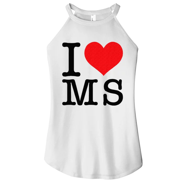 I Love MS Mississippi Heart Lover Resident State Pride Women’s Perfect Tri Rocker Tank