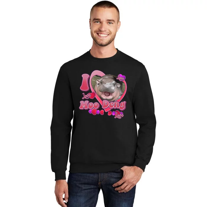 I Love Moo Deng Baby Hippo Sweatshirt