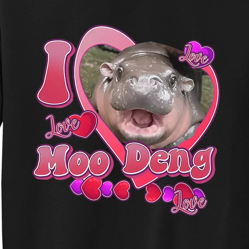 I Love Moo Deng Baby Hippo Sweatshirt