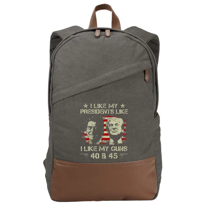 I Like My Presidents Like I Like My Guns 40 45 Funny Cotton Canvas Backpack