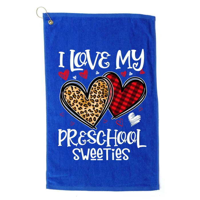 I Love My Preschool Sweeties Valentines Day Teachers Gift Platinum Collection Golf Towel