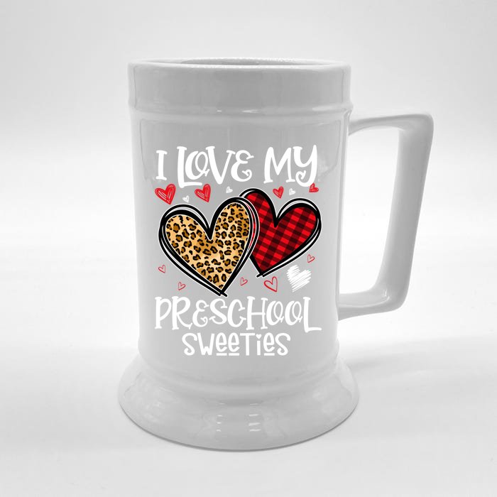 I Love My Preschool Sweeties Valentines Day Teachers Gift Front & Back Beer Stein