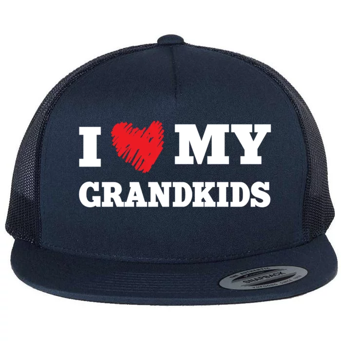 I Love My Grand Favorite Family Member Valentines Gift Flat Bill Trucker Hat