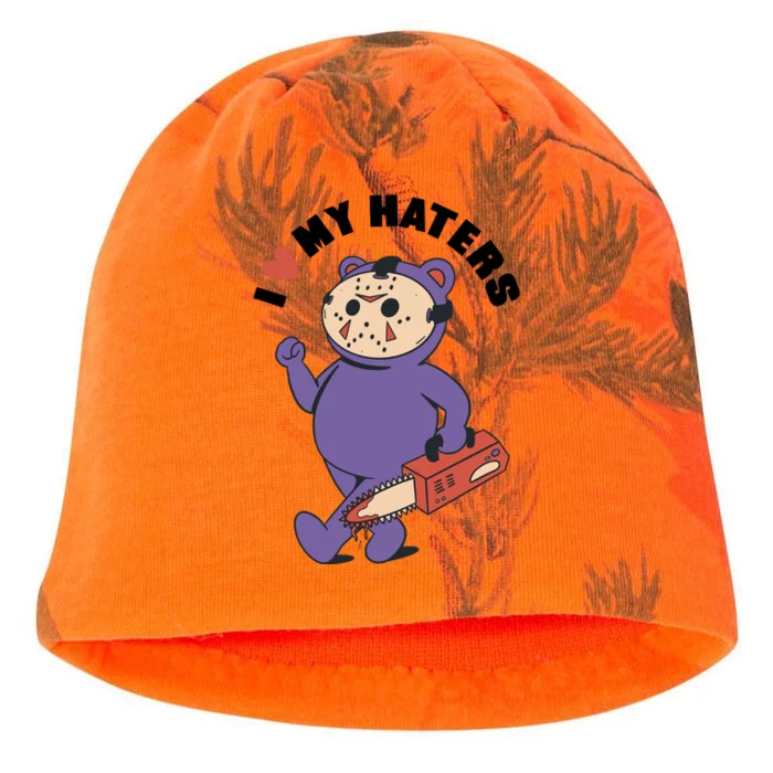 I Love My Haters Teddy Bear Kati - Camo Knit Beanie