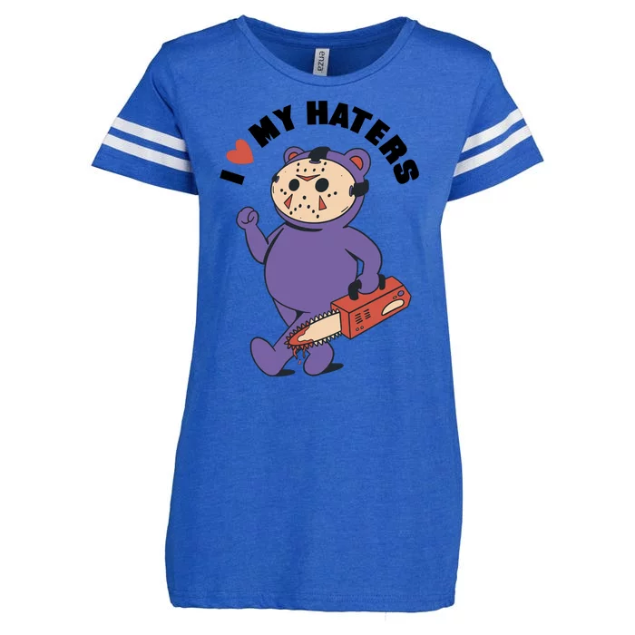 I Love My Haters Teddy Bear Enza Ladies Jersey Football T-Shirt