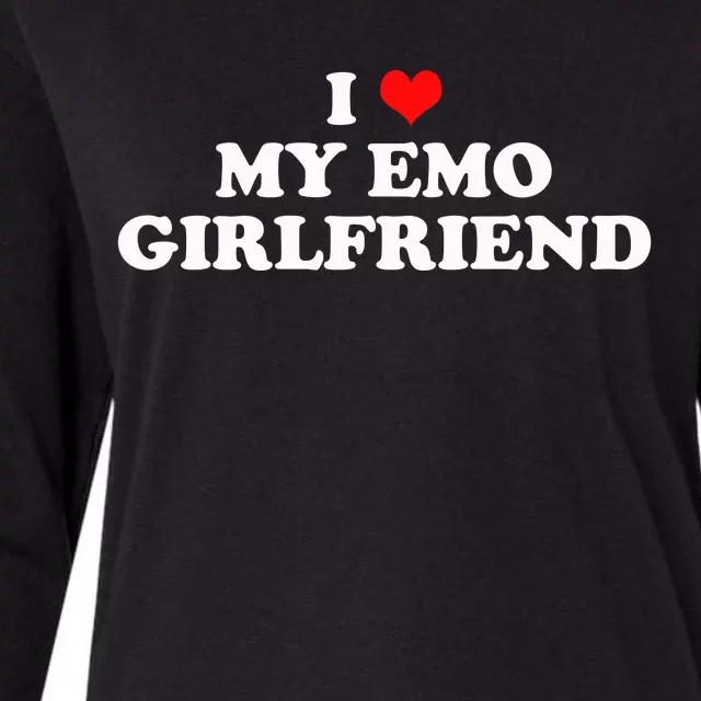 I Love My Emo Girlfriend Alt Goth 2000s Punk Emo Boyfriend Womens Cotton Relaxed Long Sleeve T-Shirt