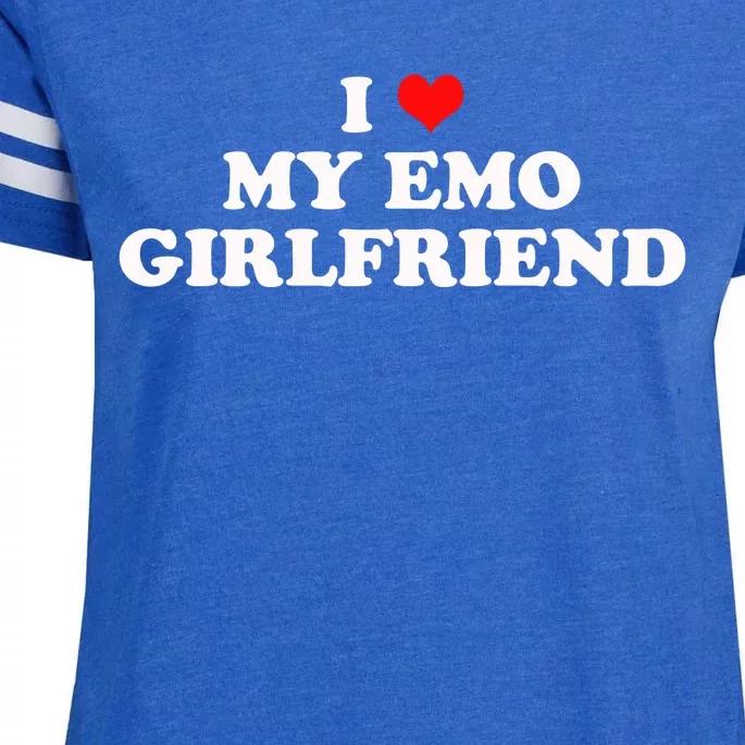 I Love My Emo Girlfriend Alt Goth 2000s Punk Emo Boyfriend Enza Ladies Jersey Football T-Shirt