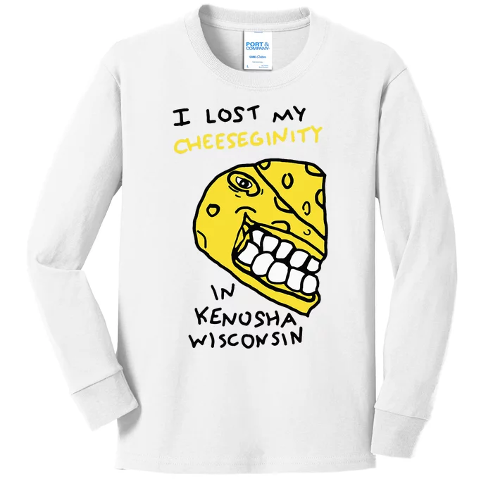 I Lost My Cheeseginity In Kenosha Wisconsin Kids Long Sleeve Shirt