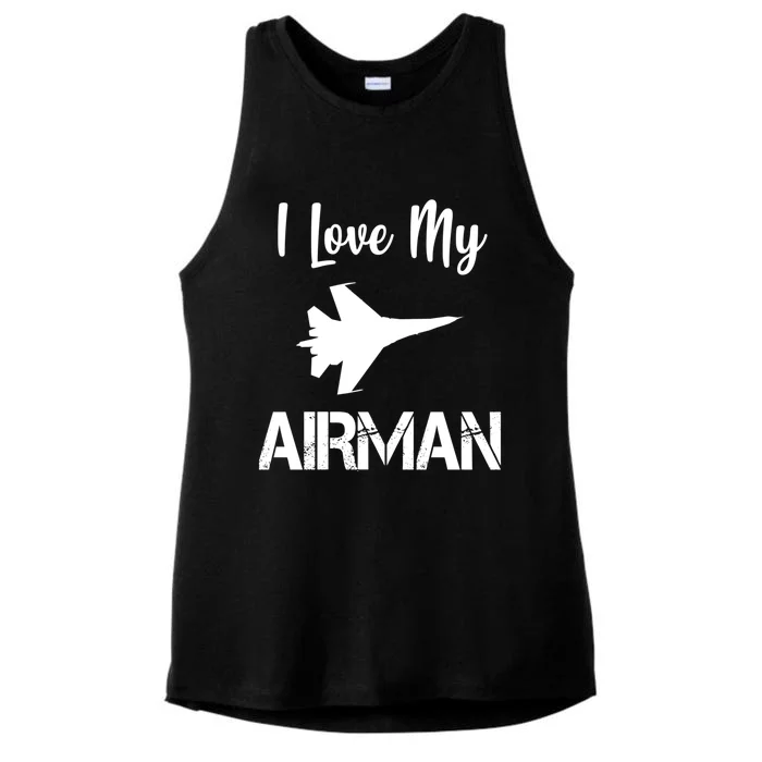 I Love My Air Trained To Fly Airplane Gift Ladies Tri-Blend Wicking Tank