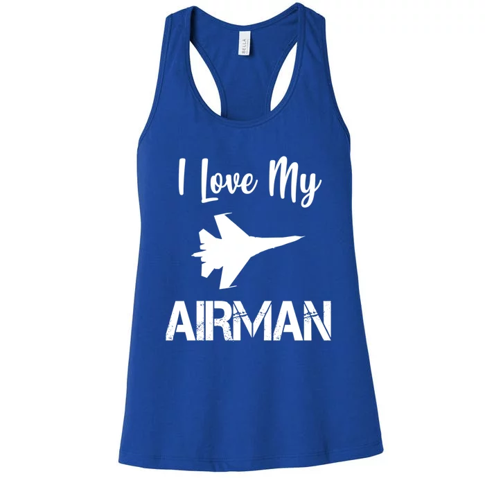 I Love My Air Trained To Fly Airplane Gift Women's Racerback Tank