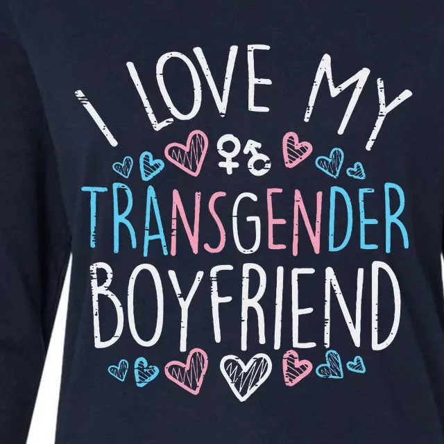 I Love My Transg Boyfriend Transsexual Transg Lgbt Women Womens Cotton Relaxed Long Sleeve T-Shirt